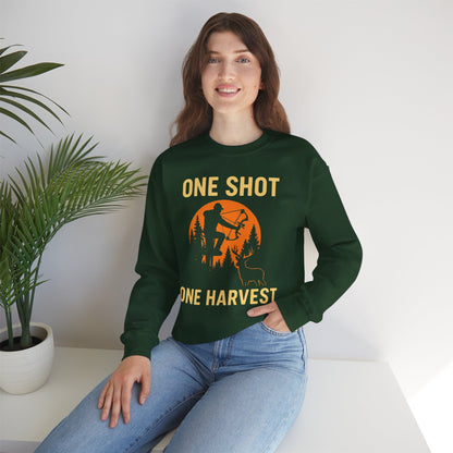 One Shot One Harvest Unisex Sweatshirt | Gift for Hunters, Outdoor Apparel, Fall Outfit, Harvest Season Sweatshirt
