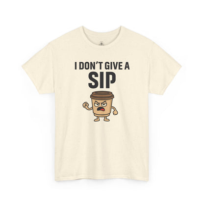 Coffee Cup Guy I Don't Give a Sip Unisex T-Shirt | Gift for Coffee Lovers, Humorous T-Shirt, Casual Office Wear
