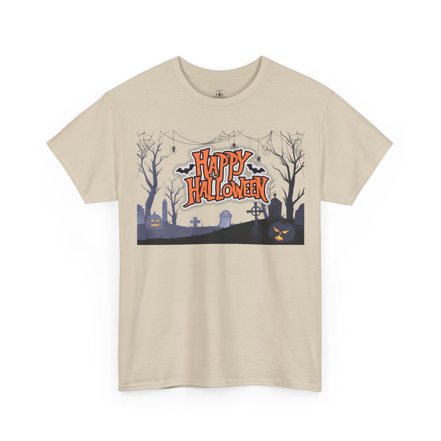 Happy Halloween Unisex Heavy Cotton Tee, Spooky T-Shirt, Halloween Apparel, Gifts for Halloween Lovers, Trick or Treat Shirt