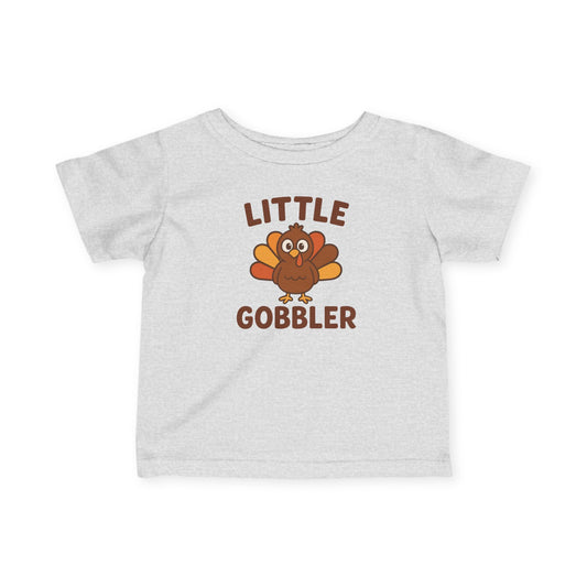 Little Gobbler Infant Unisex T-Shirt | Fall Celebrations, Toddler Holiday Apparel, Thanksgiving Gift