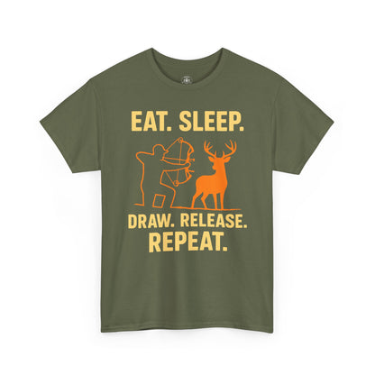 Eat Sleep Draw Release Repeat Unisex T-Shirt | Perfect for Outdoor Lovers, Gifts for Adventurers