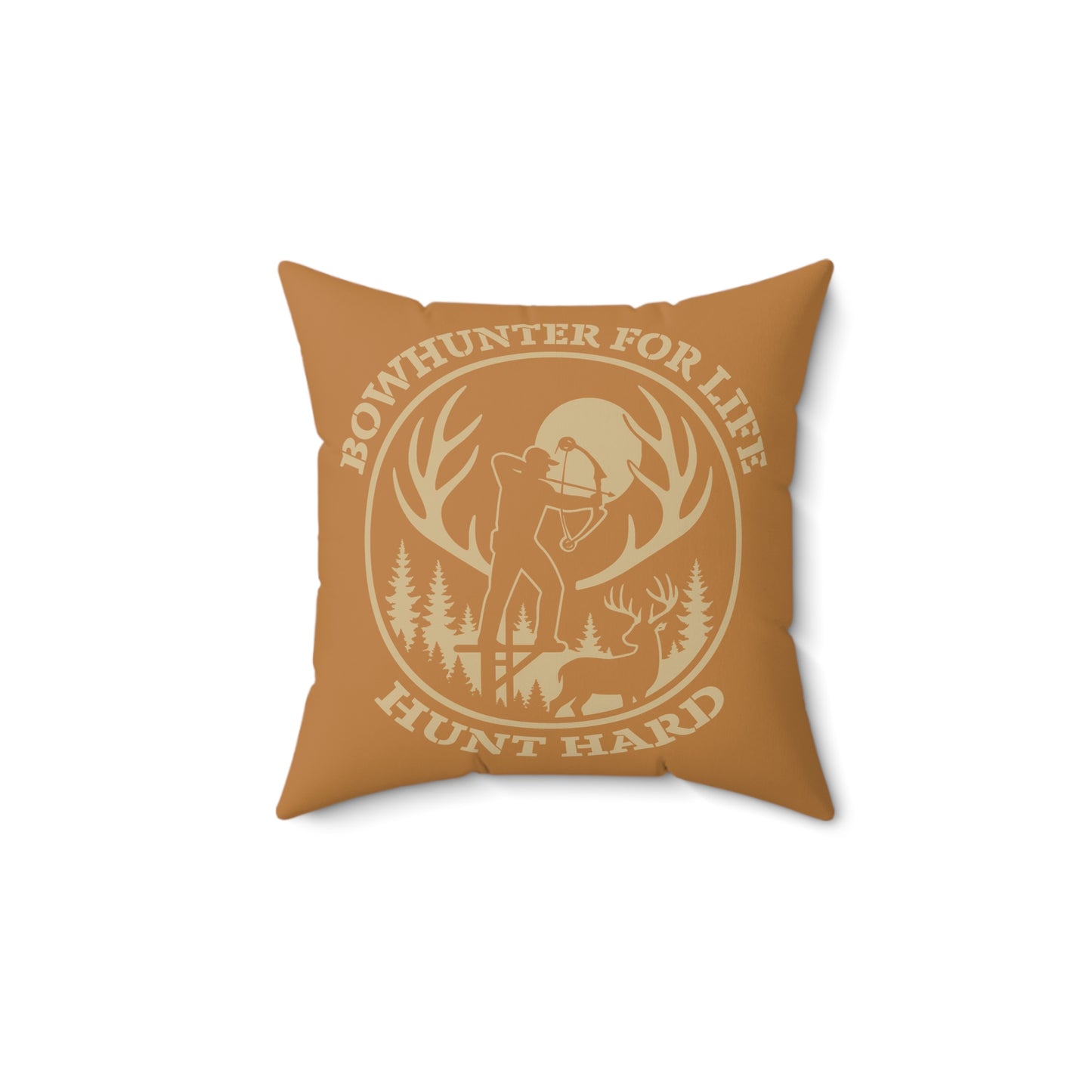 Bowhunter For Life Square Pillow - Cozy Decor, Rustic Gift, Hunting Enthusiast, Cabin Home Decor, Hunting Accessories