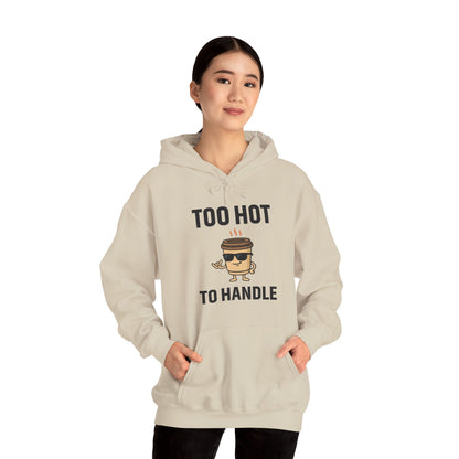Coffee Cup Guy Too Hot To Handle Unisex Hoodie | Funny Gift, Cozy Graphic Hoodie, Casual Wear, Office Apparel