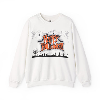 Happy Halloween Unisex Crewneck Sweatshirt, Fall Fashion, Halloween Attire, Cozy Sweatshirt, Spooky Season Apparel
