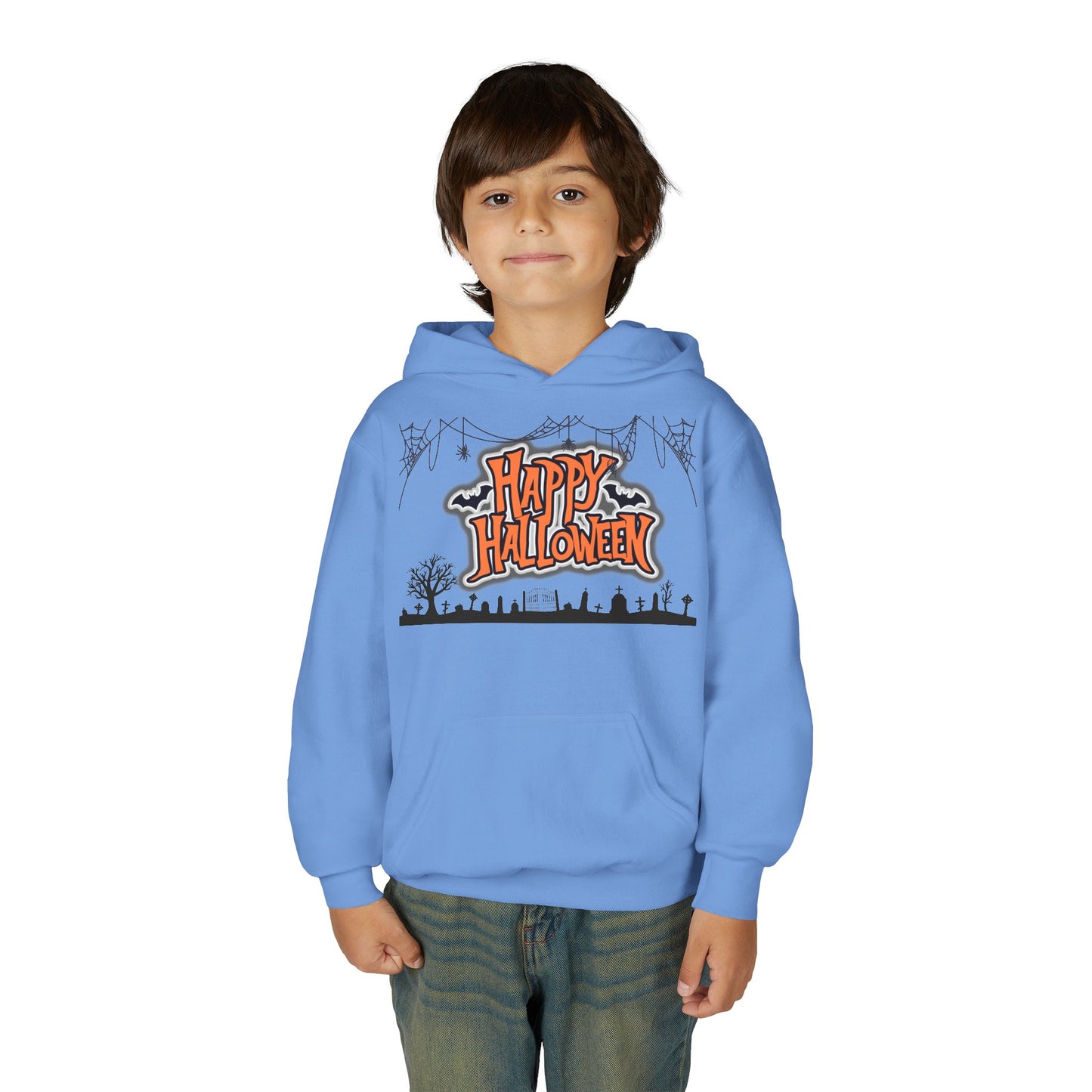 Halloween Youth Hoodie, Cozy Sweatshirt for Kids, Fun Fall Apparel, Spooky Season Hoodie, Trick or Treat Gift