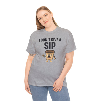 Coffee Cup Guy I Don't Give a Sip Unisex T-Shirt | Gift for Coffee Lovers, Humorous T-Shirt, Casual Office Wear