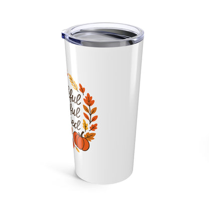 Thankful Grateful Blessed Tumbler 20oz - Perfect for Thanksgiving Gifts, Fall Decor, Travel Mugs, Eco-Friendly Drinkware