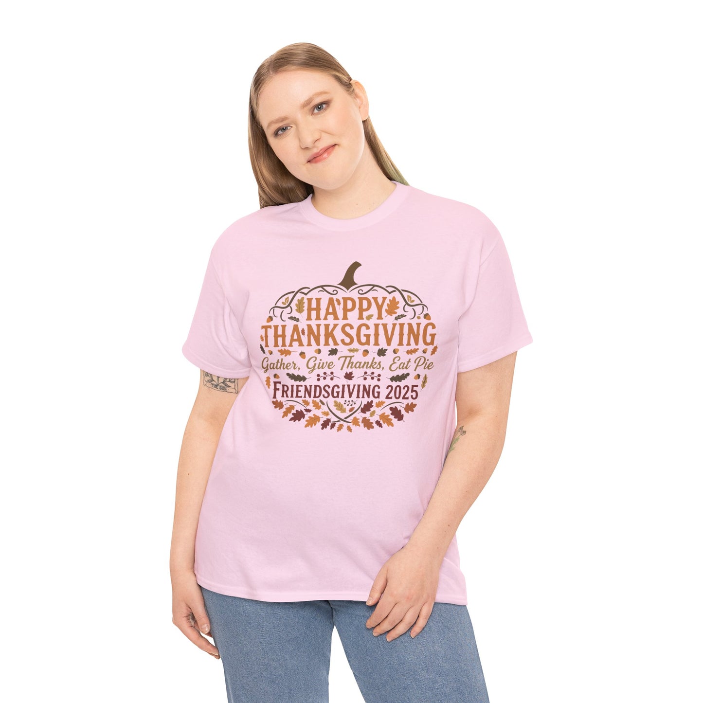 Happy Thanksgiving Friendsgiving 2025 Unisex T-Shirt | Pumpkin Tee, Friendsgiving Celebration, Thanksgiving Gift Idea
