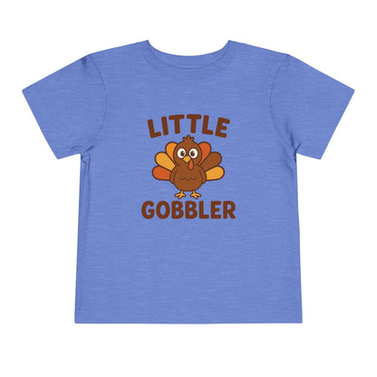 Little Gobbler Toddler Unisex T-Shirt | Thanksgiving Tee, Cute Turkey T-Shirt for Kids, Fall Family Celebration Wear