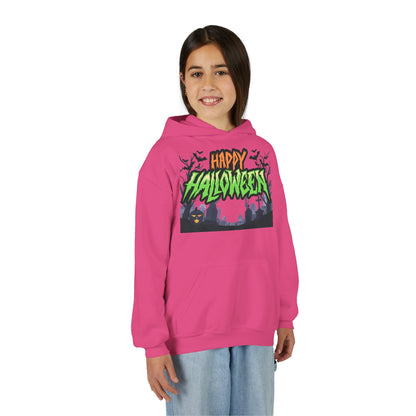Halloween Youth Hoodie with 'Happy Halloween' Design, Cute Halloween [...]