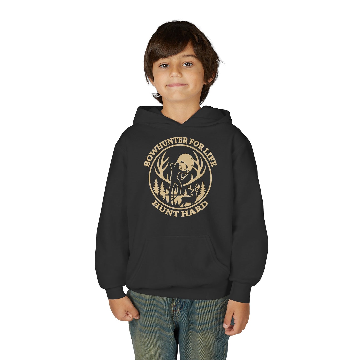 Bowhunter for Life Youth Hoodie - Perfect for Young Hunters, Outdoor Adventures, Gifts for Boys or Girls, Hunting Apparel