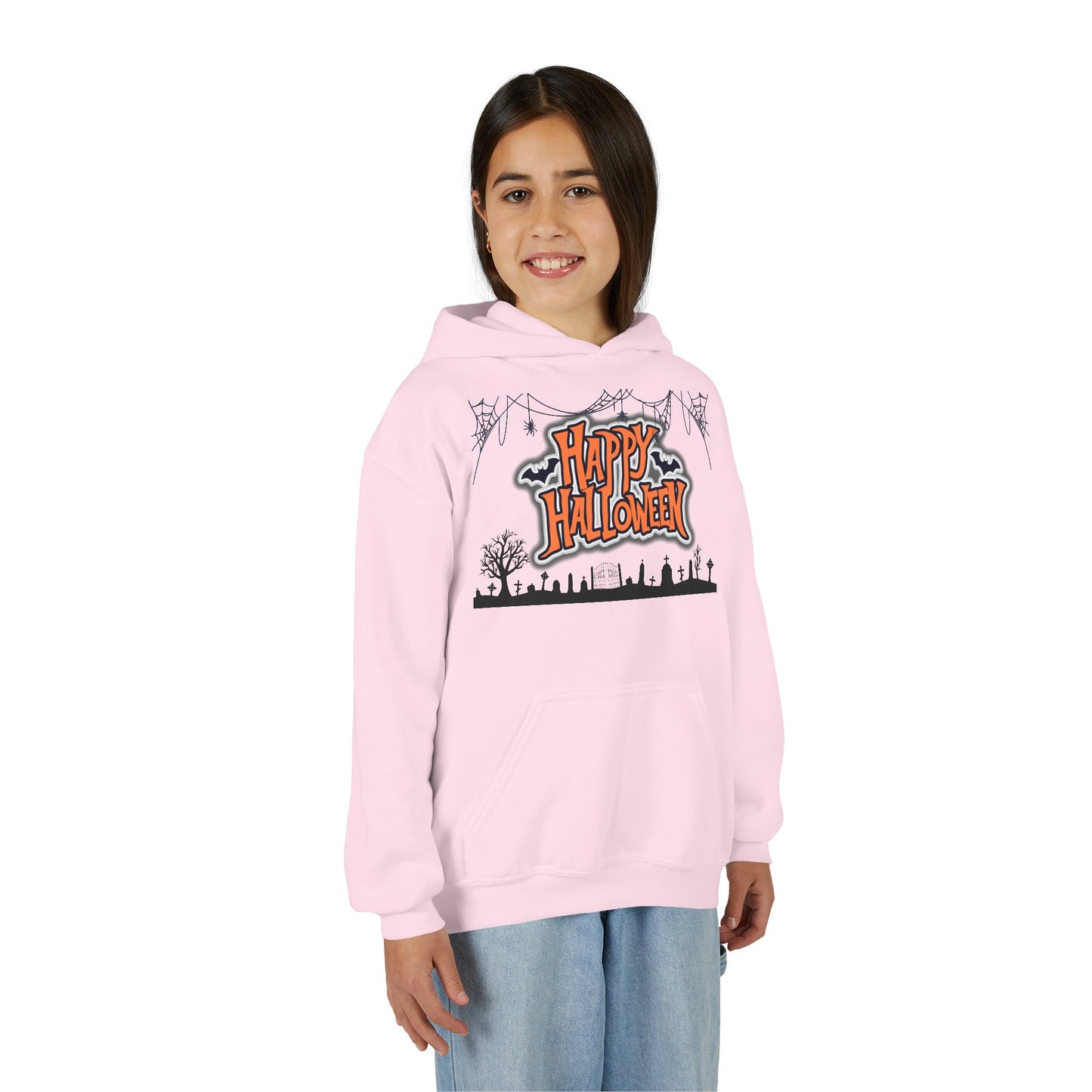 Halloween Youth Hoodie, Cozy Sweatshirt for Kids, Fun Fall Apparel, Spooky Season Hoodie, Trick or Treat Gift