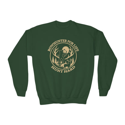 Bowhunter For Life Youth Unisex Sweatshirt | Cozy Sweatshirt for Young Hunters, Perfect Gift for Kids, Outdoor Adventure Apparel