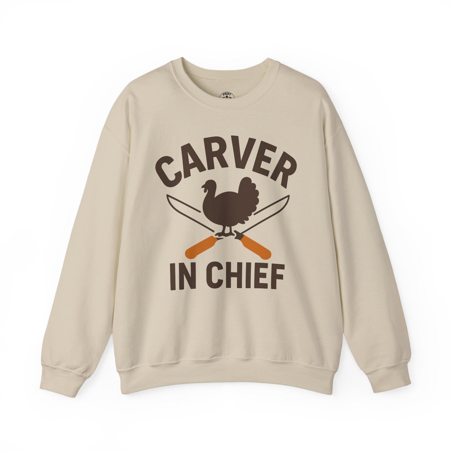 Carver In Chief Unisex Sweatshirt | Funny Thanksgiving Gift, Crewneck, Holiday Apparel, Family Gathering Outfit