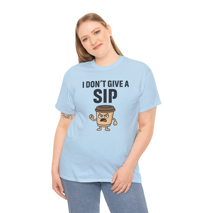 Coffee Cup Guy I Don't Give a Sip Unisex T-Shirt | Gift for Coffee Lovers, Humorous T-Shirt, Casual Office Wear