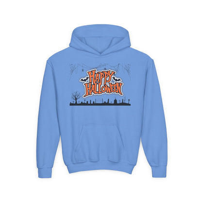 Halloween Youth Hoodie, Cozy Sweatshirt for Kids, Fun Fall Apparel, Spooky Season Hoodie, Trick or Treat Gift