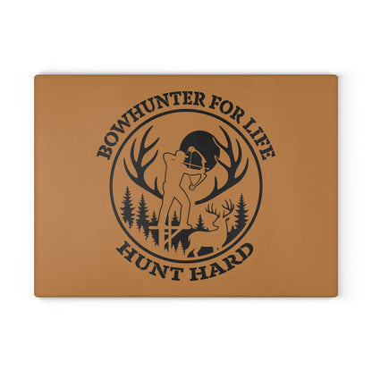 Bowhunter for Life Glass Cutting Board | Perfect Gift for Outdoor Enthusiasts, Kitchen Decor, Hunting Gifts, Cooking Accessories