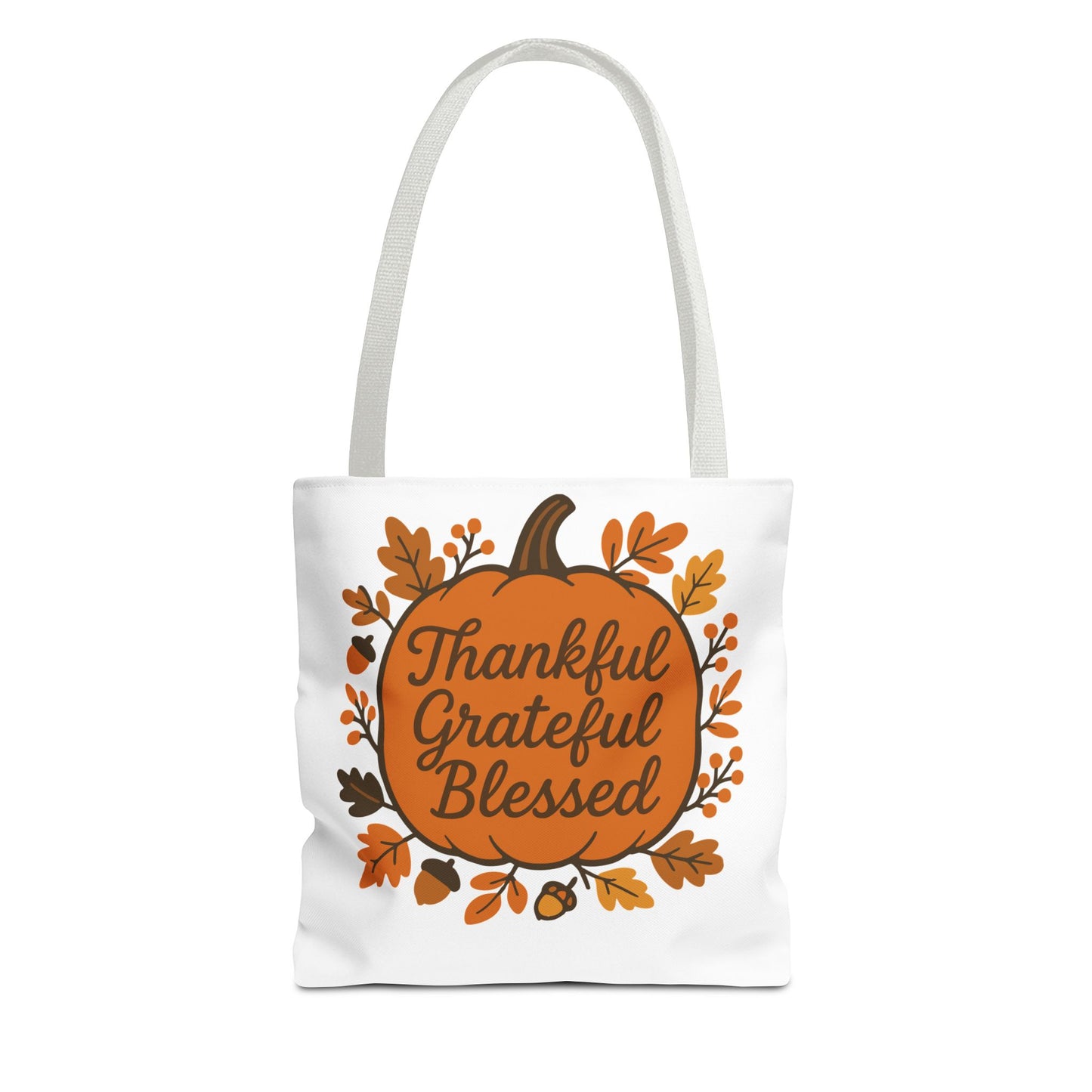 Thankful Grateful Blessed Tote Bag | Autumn Carryall, Fall Shopping Bag, Gift for Thanksgiving, Eco-Friendly Tote, Seasonal Accessory