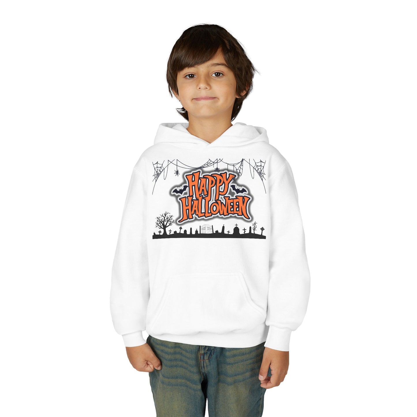 Halloween Youth Hoodie, Cozy Sweatshirt for Kids, Fun Fall Apparel, Spooky Season Hoodie, Trick or Treat Gift