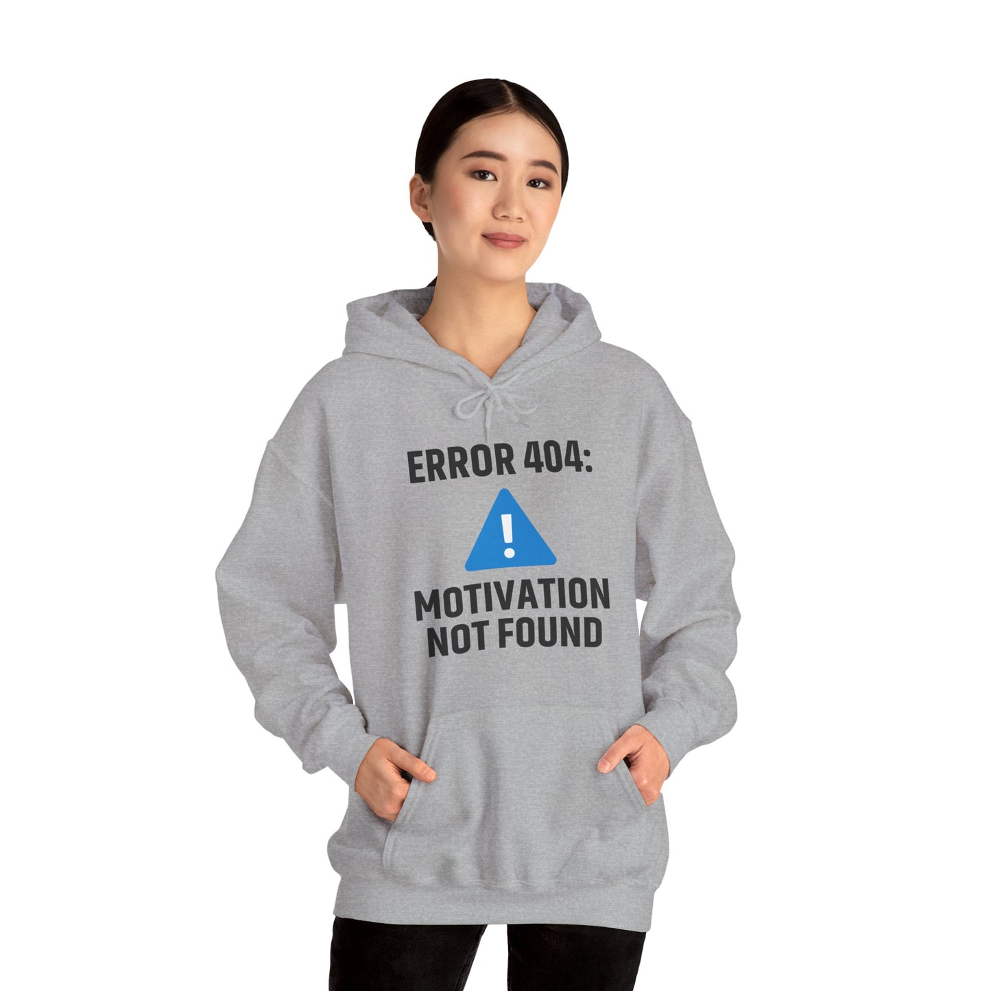 Error 404 Motivation Not Found Unisex Hoodie | Funny Gift, Casual Wear, Unisex Sweatshirt, Cozy Layer, Office Gift