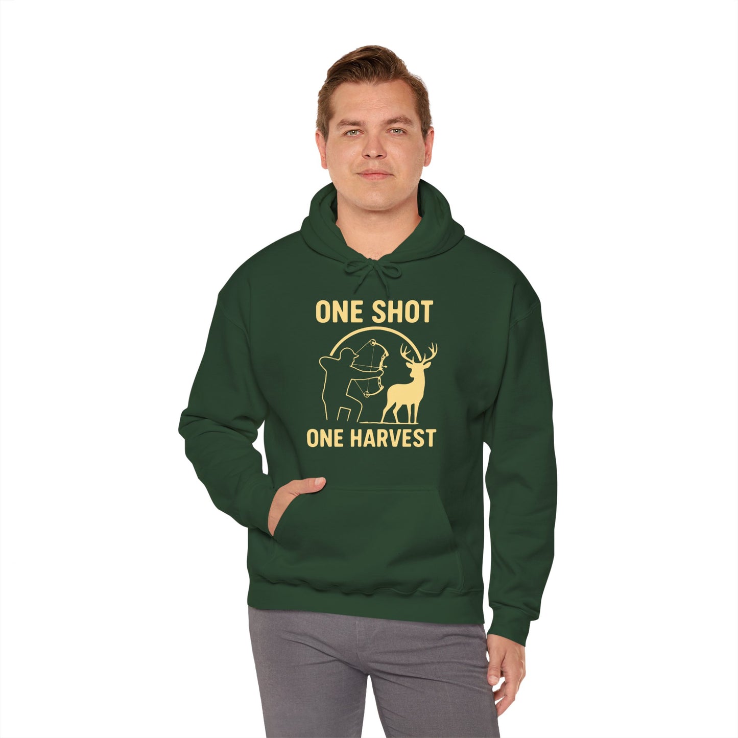 One Shot One Harvest Unisex Hoodie | Great for Outdoor Lovers, Gift for Hunters, Cozy Fall Apparel