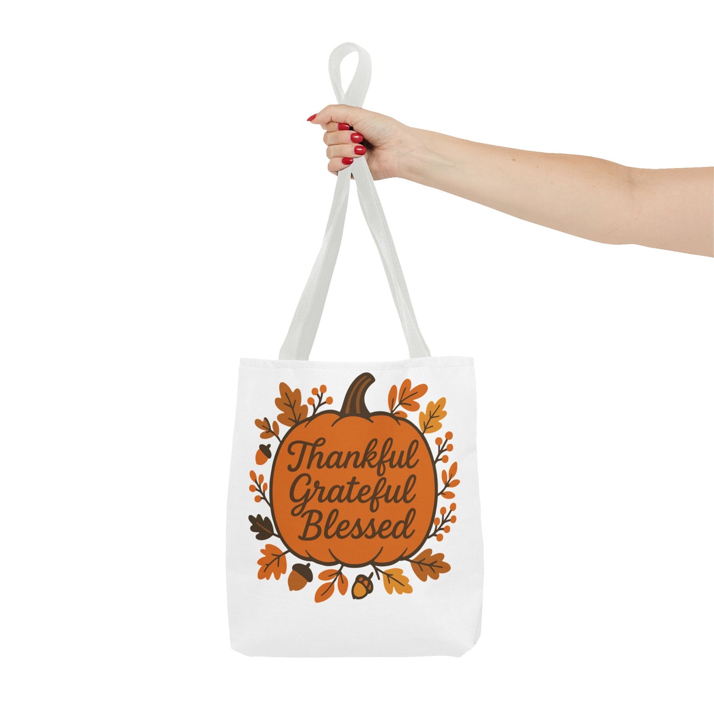 Thankful Grateful Blessed Tote Bag | Autumn Carryall, Fall Shopping Bag, Gift for Thanksgiving, Eco-Friendly Tote, Seasonal Accessory