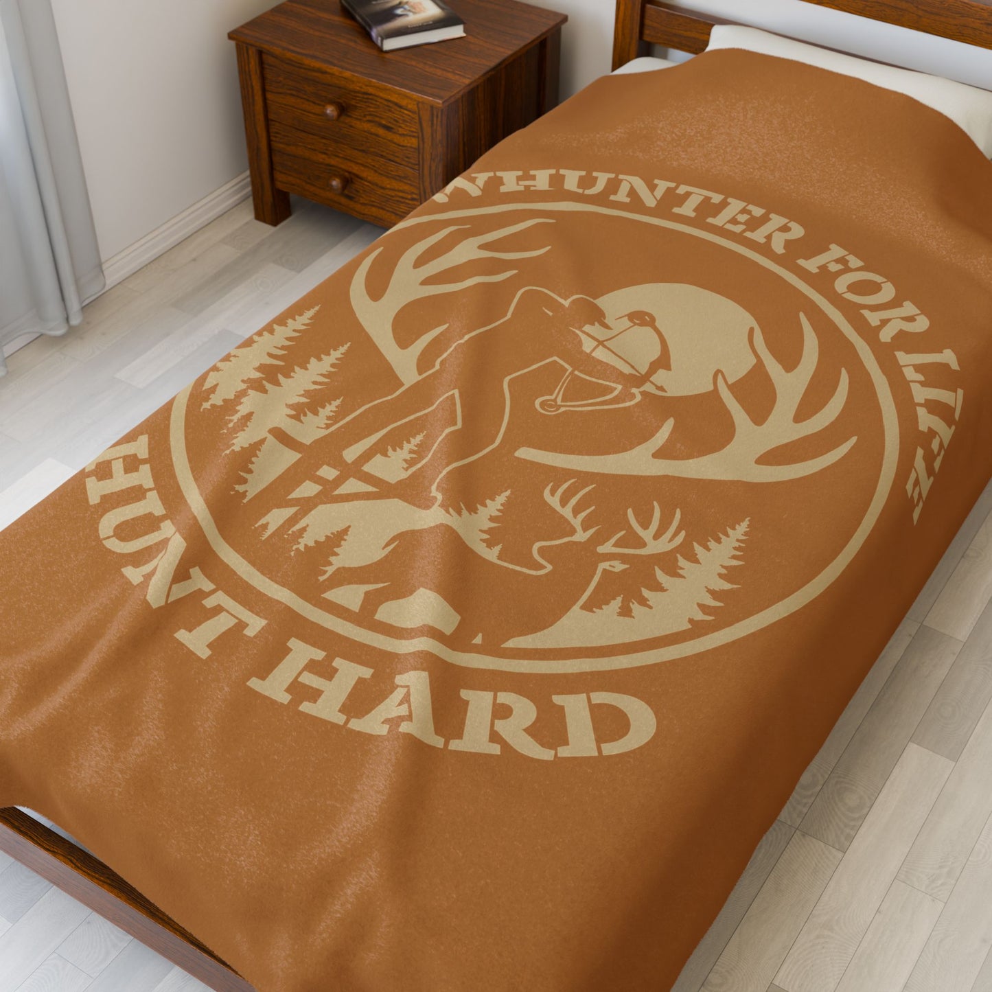 Bowhunter for Life Velveteen Plush Blanket, Cozy Gift for Hunters, Hunting Decor, Outdoor Lover's Blanket, Camping and Cabin Essentials