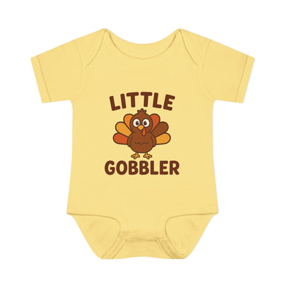 Little Gobbler Infant Unisex Onesie | Baby Clothes, Fall Fashion, Holiday Outfit, Cute Baby Gift, Turkey Onesie
