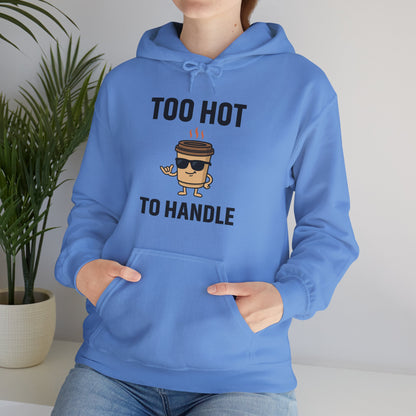 Coffee Cup Guy Too Hot To Handle Unisex Hoodie | Funny Gift, Cozy Graphic Hoodie, Casual Wear, Office Apparel
