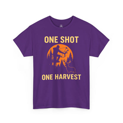 Hunting Tribute Tee, Outdoor Lifestyle Shirt, Gift for Hunters, Fall Harvest Apparel, One Shot One Harvest Design