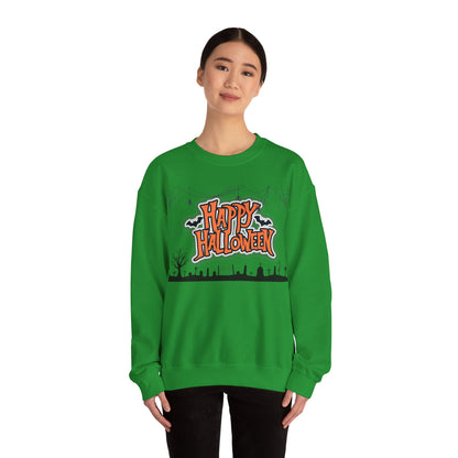 Happy Halloween Unisex Crewneck Sweatshirt, Fall Fashion, Halloween Attire, Cozy Sweatshirt, Spooky Season Apparel