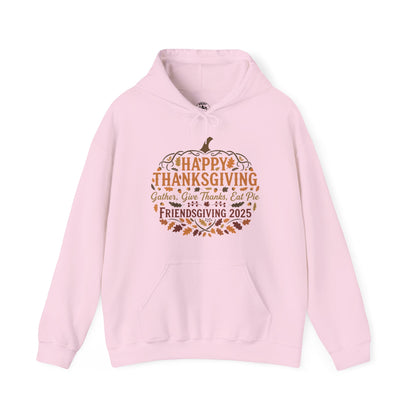 Happy Thanksgiving Friendsgiving 2025 Unisex Hoodie | Cozy Fall Sweatshirt, Autumn Gift, Family Gathering Apparel