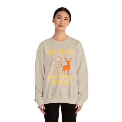 Eat Sleep Draw Release Repeat Unisex Sweatshirt | Perfect Gift for Hunters, Outdoor Enthusiasts, Archery Lovers, Casual Comfort