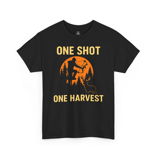 Hunting Tribute Tee, Outdoor Lifestyle Shirt, Gift for Hunters, Fall Harvest Apparel, One Shot One Harvest Design