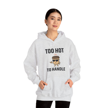 Coffee Cup Guy Too Hot To Handle Unisex Hoodie | Funny Gift, Cozy Graphic Hoodie, Casual Wear, Office Apparel