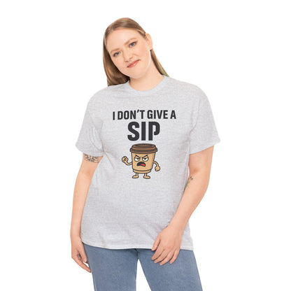 Coffee Cup Guy I Don't Give a Sip Unisex T-Shirt | Gift for Coffee Lovers, Humorous T-Shirt, Casual Office Wear