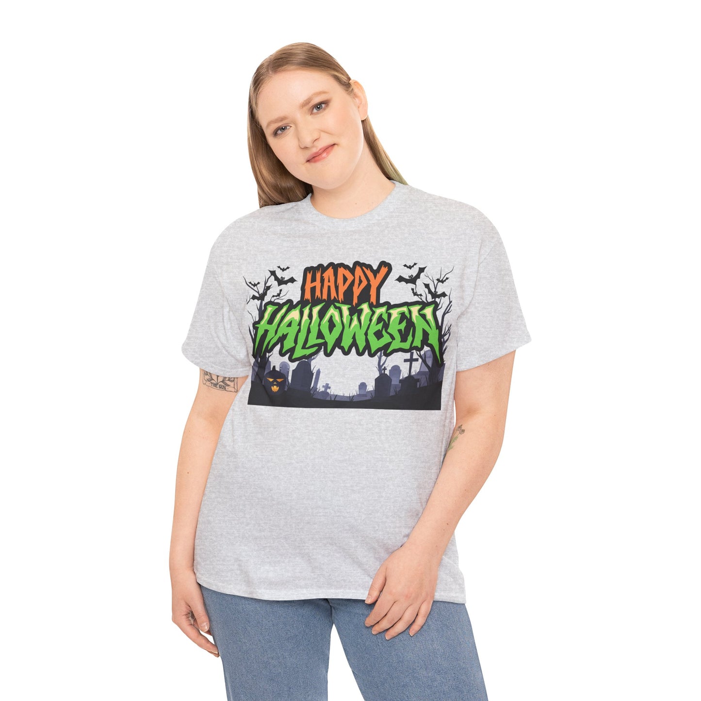 Halloween Graphic Tee, Unisex Heavy Cotton Shirt, Spooky Holiday Apparel, [...]