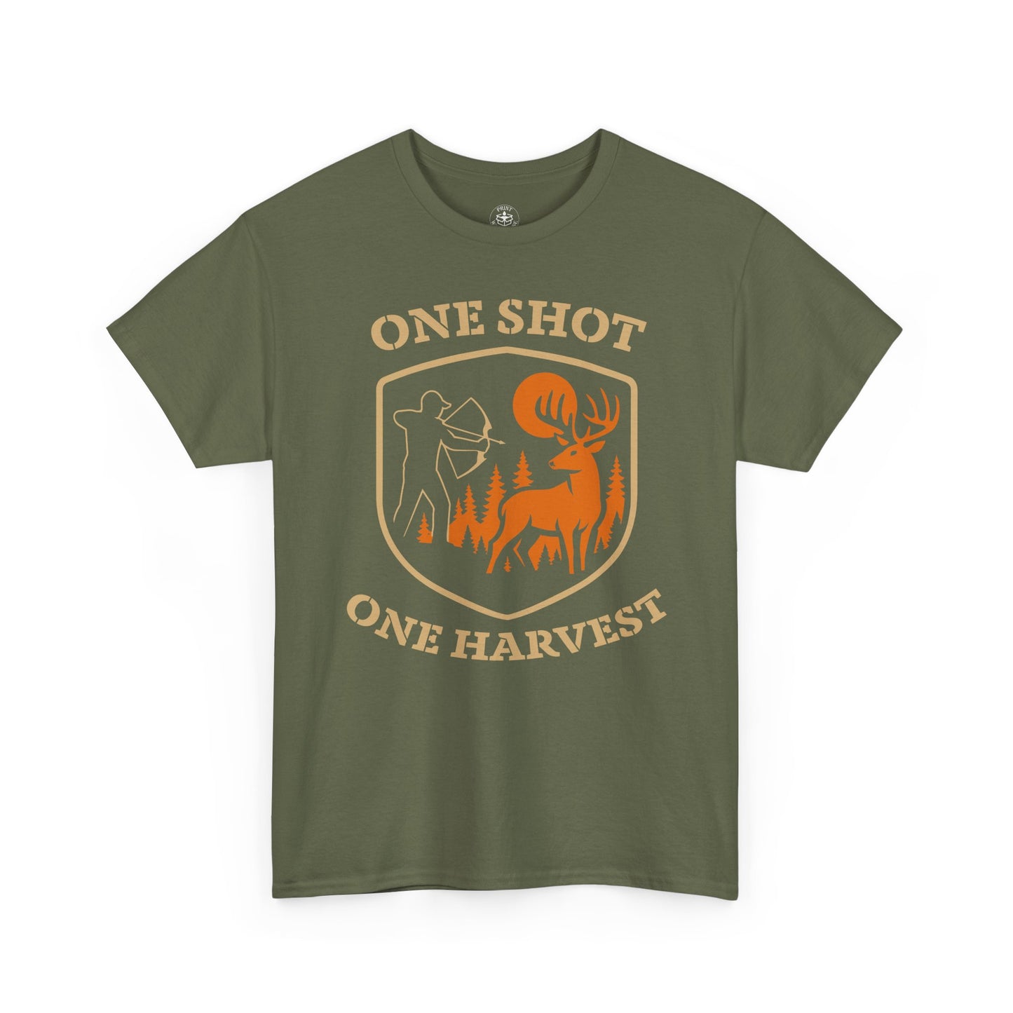 Hunting Tee Shirt, One Shot One Harvest Graphic Shirt, Outdoor Apparel, Gift for Hunters, Casual Wear, Hunting Season T-Shirt