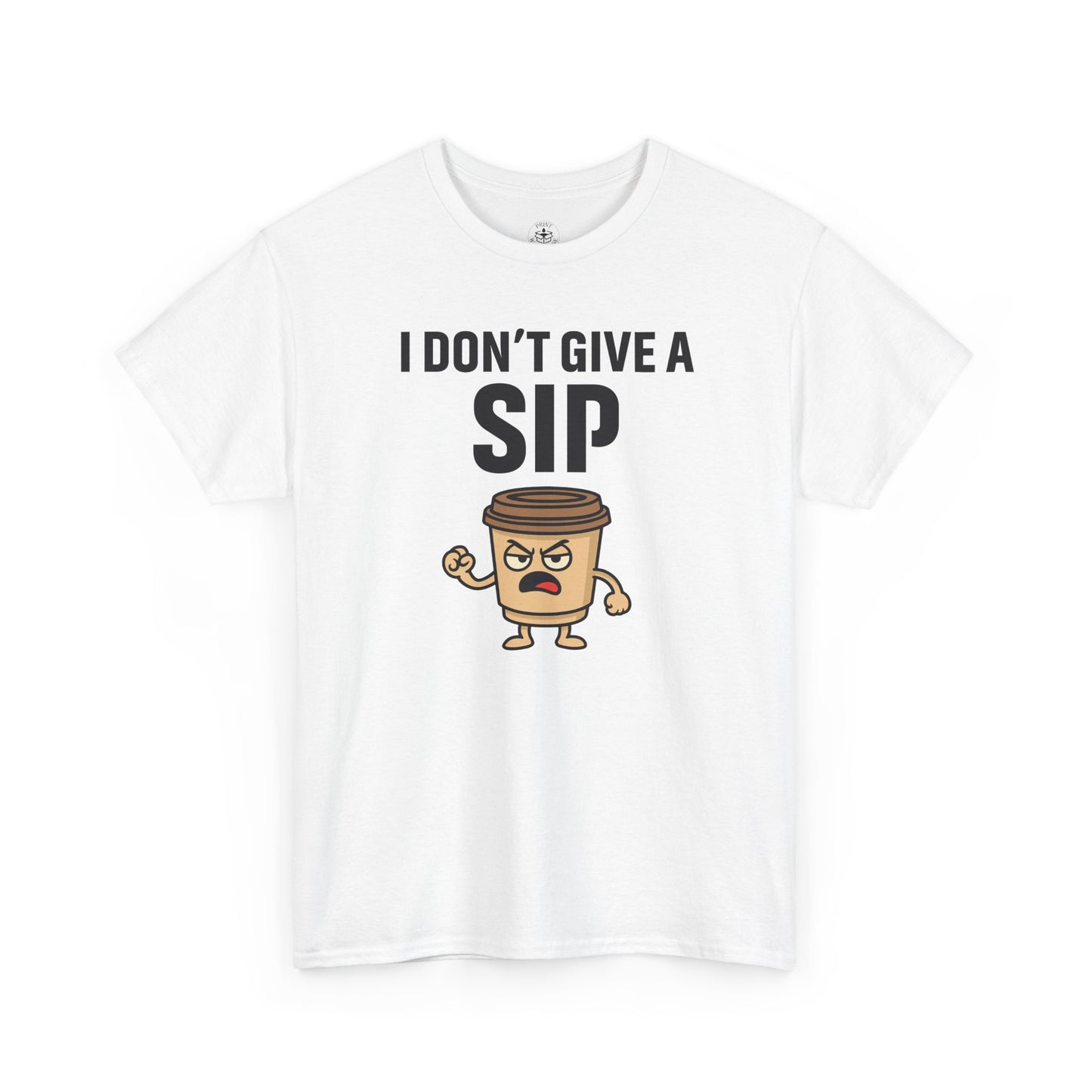 Coffee Cup Guy I Don't Give a Sip Unisex T-Shirt | Gift for Coffee Lovers, Humorous T-Shirt, Casual Office Wear