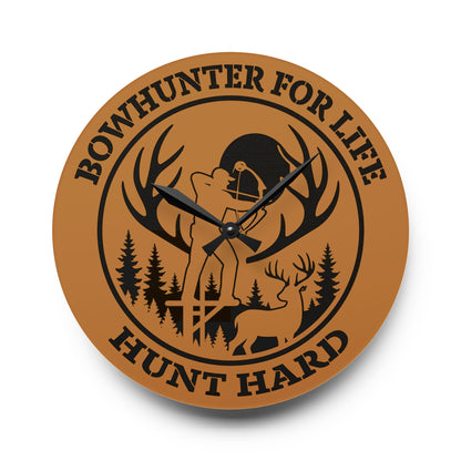 Bowhunter for Life Wall Clock | Rustic Decor, Unique Gift for Hunters, Lodge Wall Art, Outdoor Enthusiast