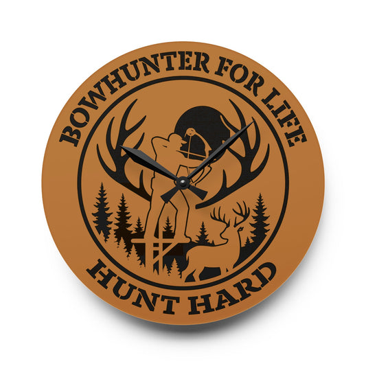 Bowhunter for Life Wall Clock | Rustic Decor, Unique Gift for Hunters, Lodge Wall Art, Outdoor Enthusiast