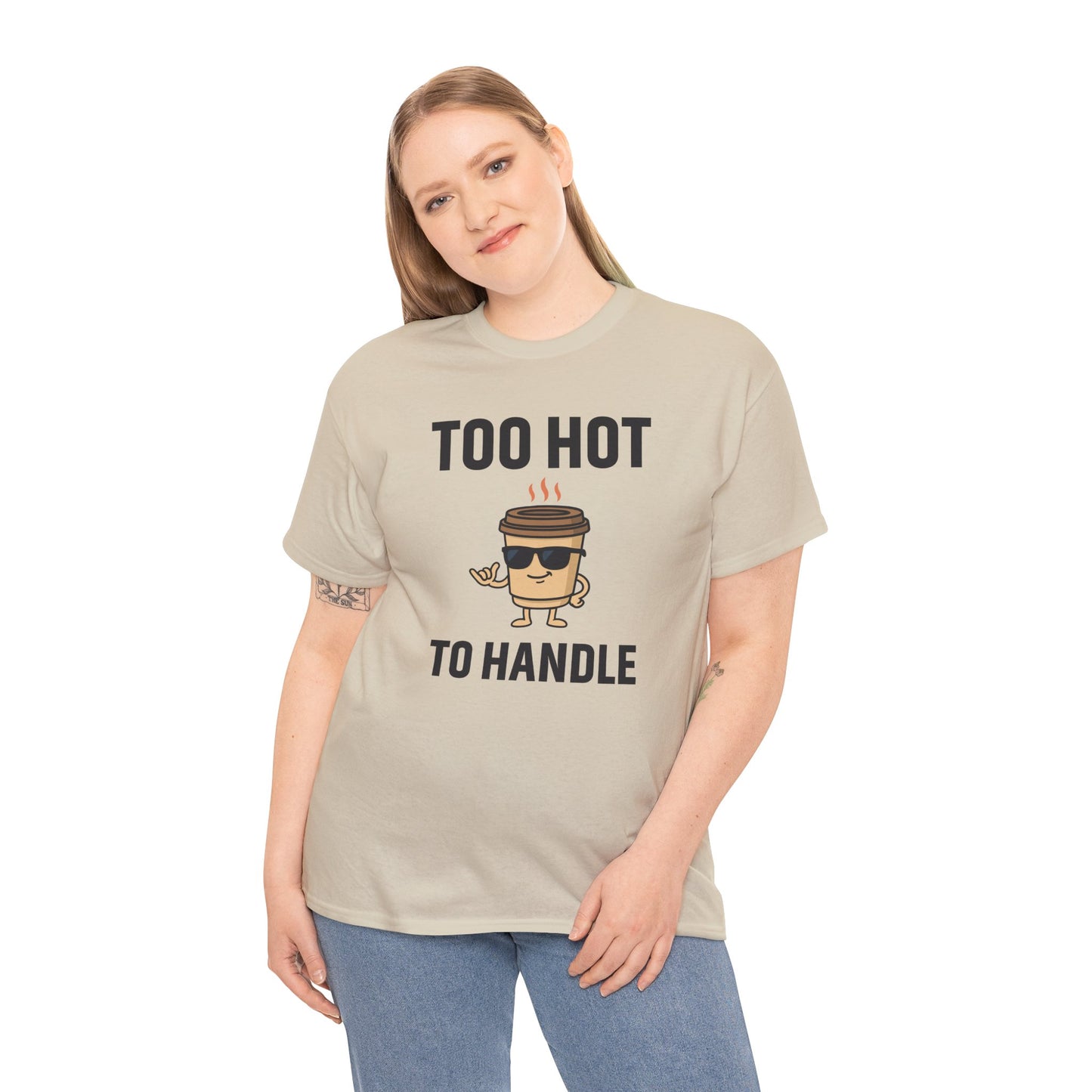Coffee Cup Guy Too Hot To Handle Unisex T-Shirt | Funny Coffee Shirt, Gift for Baristas,  Funny Shirt for Friends, Office Apparel