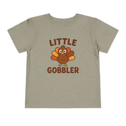 Little Gobbler Toddler Unisex T-Shirt | Thanksgiving Tee, Cute Turkey T-Shirt for Kids, Fall Family Celebration Wear