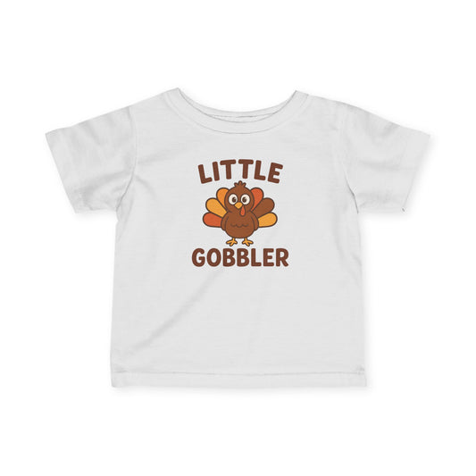 Little Gobbler Infant Unisex T-Shirt | Fall Celebrations, Toddler Holiday Apparel, Thanksgiving Gift