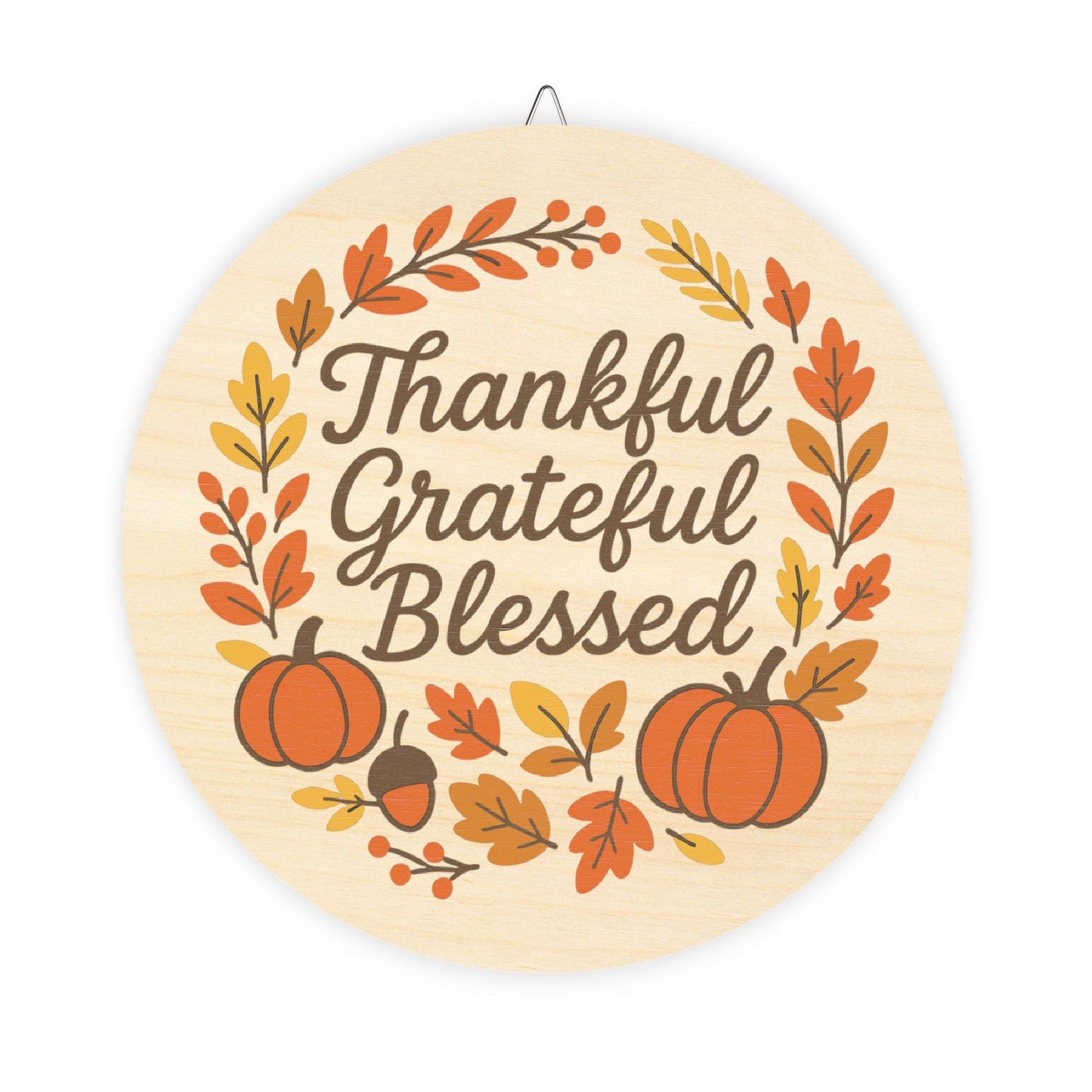 Thankful Grateful Blessed Wood Sign Decor, Autumn Home Decor, Fall Wall Art, Thanksgiving Decor, Rustic Farmhouse Wall Hanging