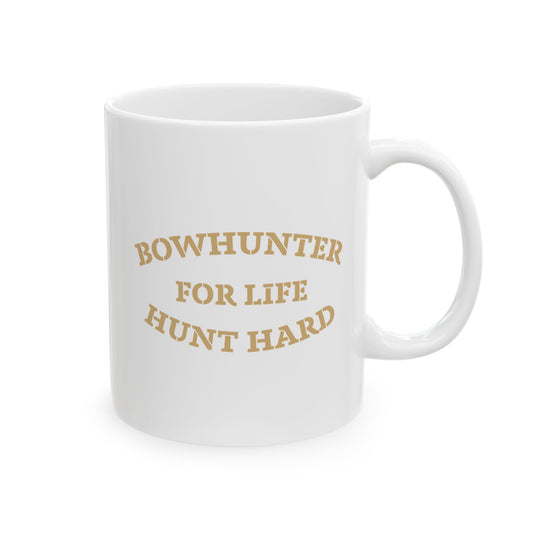 Hunting Ceramic Mug, Bow Hunter Gift, Outdoor Lover Coffee Cup, Rustic Home Decor, Camper Mug, Personalized Hunting Gear
