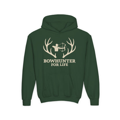 Bowhunter For Life Youth Unisex Hoodie | Perfect for Young Archers, Great for Gift Giving, Outdoor Adventures, Hunting Trips