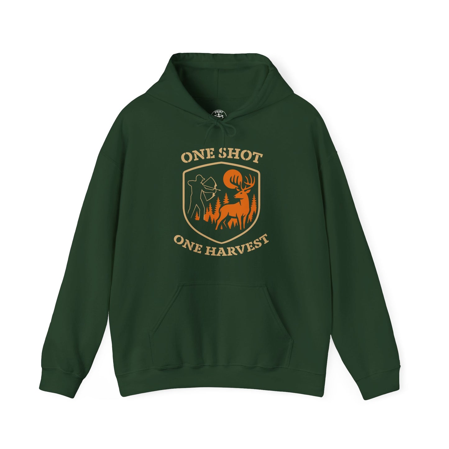 One Shot One Harvest Unisex Hoodie | Hunting Mood Hooded Sweatshirt, Gift for Outdoor Enthusiasts, Cozy Hoodie for Fall Adventures