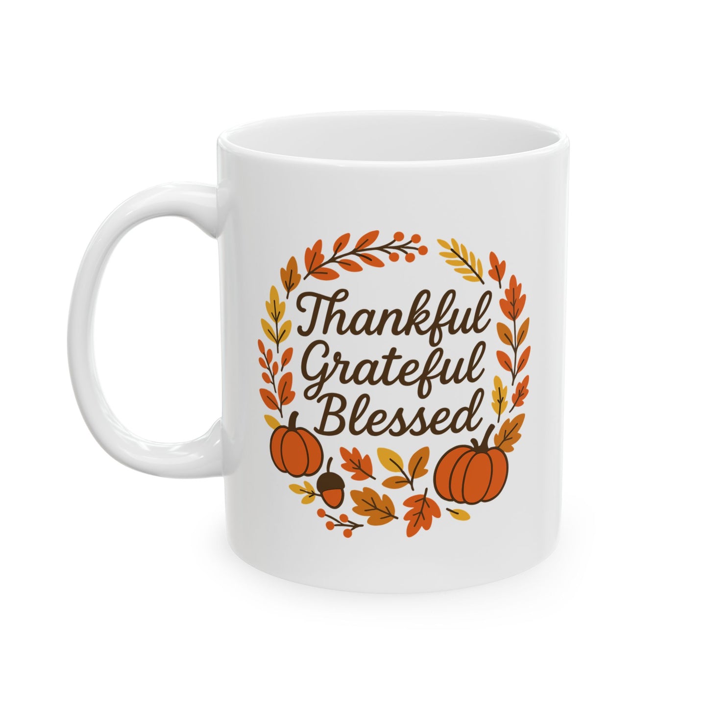 Autumn Vibes Ceramic Mug - Perfect Fall Gift, Pumpkin Lovers, Cozy Coffee Moments, Thanksgiving, Seasonal Decor