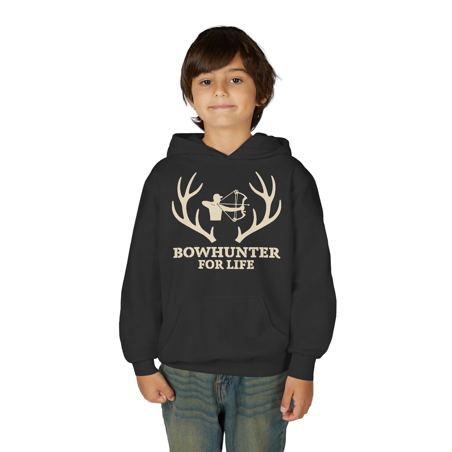 Bowhunter For Life Youth Unisex Hoodie | Perfect for Young Archers, Great for Gift Giving, Outdoor Adventures, Hunting Trips